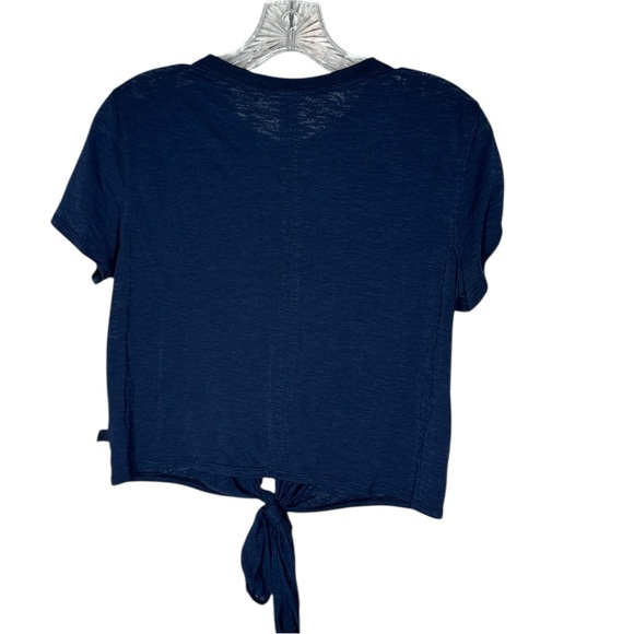 Lululemon Navy Blue Women's Tie-Front Burn Out Top. Size 6. - Picture 2 of 5